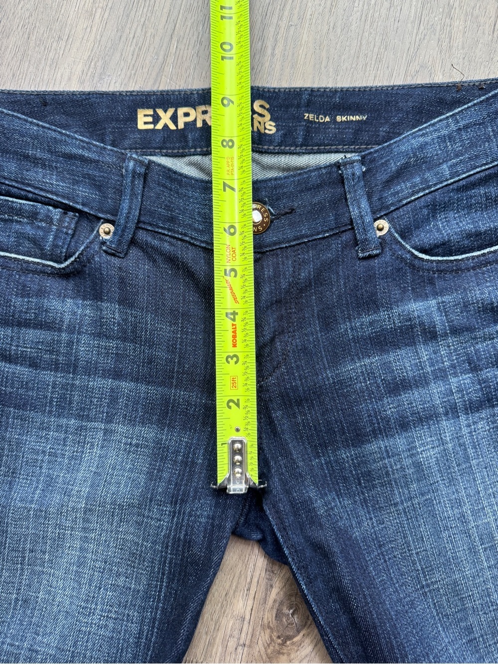 Express Women's Zelda Skinny Dark Wash Low-Rise Jeans - Size 2 Regular - Picture 3 of 12